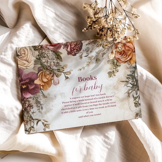 Whimsical Baby in Bloom Wildflower Boeken voor Bab Informatiekaartje