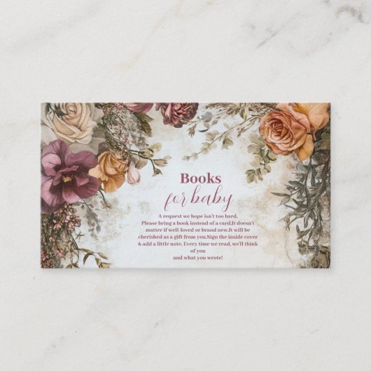 Whimsical Baby in Bloom Wildflower Boeken voor Bab Informatiekaartje (Voorkant)