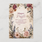 Whimsical Baby in Bloom Wildflower Diapper Raffle Informatiekaartje (Voorkant)