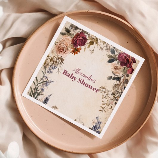 Whimsical Baby in Bloom Wildflower Servet