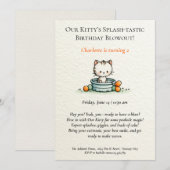 Whimsical Baby Kat Verjaardagsuitnodiging Kaart (Voorkant / Achterkant)