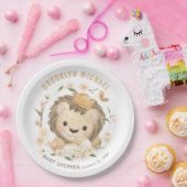 Whimsical Baby Lion king Baby shower Papieren Bordje (Feest)
