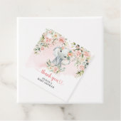 Whimsical baby olifant blush floral Baby shower Bedankjes Labels (In situ)