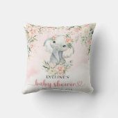 Whimsical baby olifant blush florale eucalyptus kussen (Achterkant)