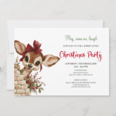 Whimsical baby reindeer printable holiday invite kaart (Voorkant)