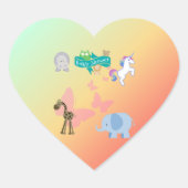 Whimsical Baby shower Animal Parade Hart Sticker (Voorkant)