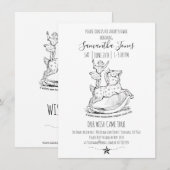 Whimsical Baby shower Baby Black op White Kaart (Voorkant / Achterkant)