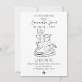 Whimsical Baby shower Baby Black op White Kaart (Voorkant)