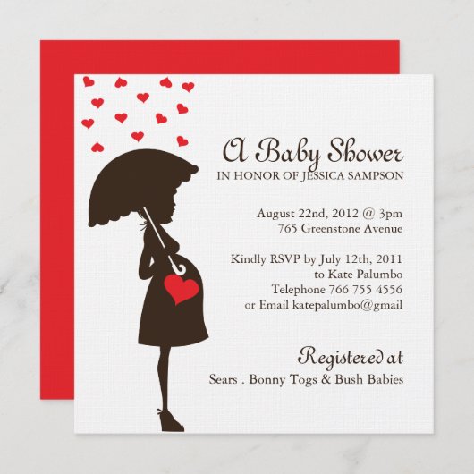 Whimsical Baby shower nodigt uit Kaart (Voorkant / Achterkant)