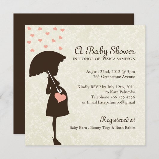 Whimsical Baby shower nodigt uit Kaart (Voorkant / Achterkant)