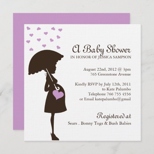 Whimsical Baby shower nodigt uit Kaart (Voorkant / Achterkant)
