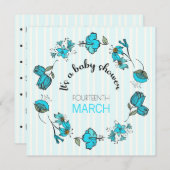 Whimsical Baby shower Uitnodiging Sjabloon (Voorkant / Achterkant)