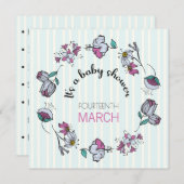 Whimsical Baby shower Uitnodiging Sjabloon (Voorkant / Achterkant)