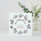 Whimsical Baby shower Uitnodiging Sjabloon (Staand voorkant)