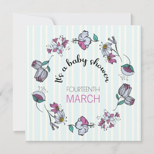 Whimsical Baby shower Uitnodiging Sjabloon (Voorkant)