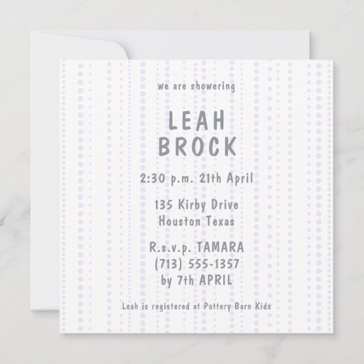 Whimsical Baby shower Uitnodiging Sjabloon (Achterkant)