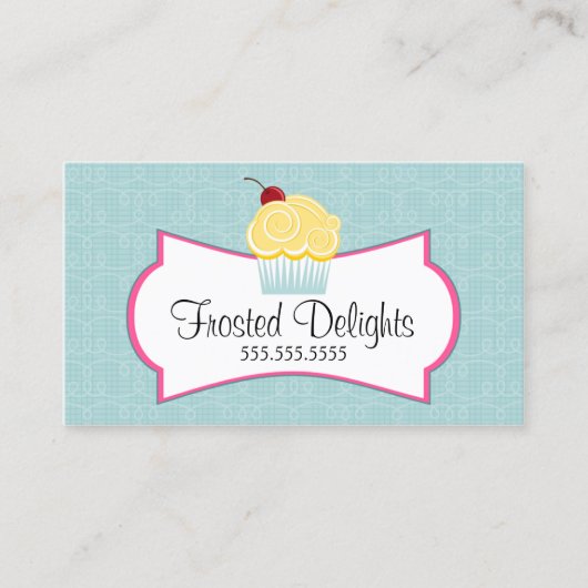 Whimsical Bakery Blue Visitekaartje (Voorkant)