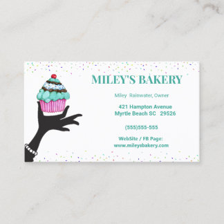 Whimsical Bakery Business Cupcake Kaarten Visitekaartje