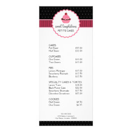 Whimsical Bakery Cupcake Roze Rack Kaarten Reclamekaart