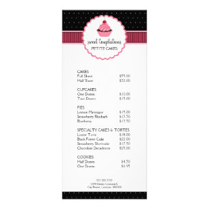 Whimsical Bakery Cupcake Roze Rack Kaarten Reclamekaart