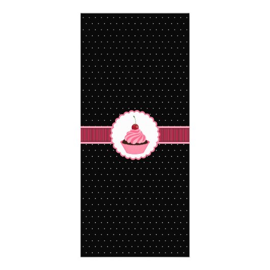 Whimsical Bakery Cupcake Roze Rack Kaarten Reclamekaart (Achterkant)