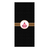 Whimsical Bakery Cupcake Taupe Rack Kaarten Reclamekaart (Achterkant)