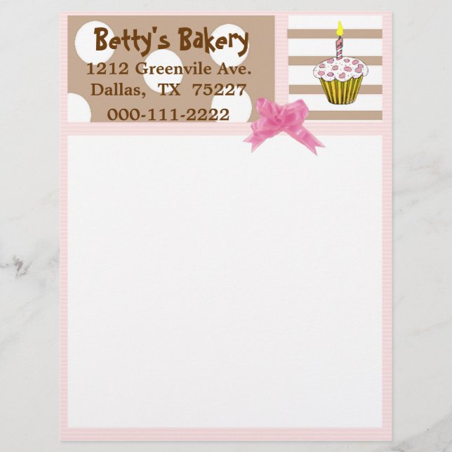 Whimsical Bakery Letterhead Briefpapier Briefhoofd (Voorkant)