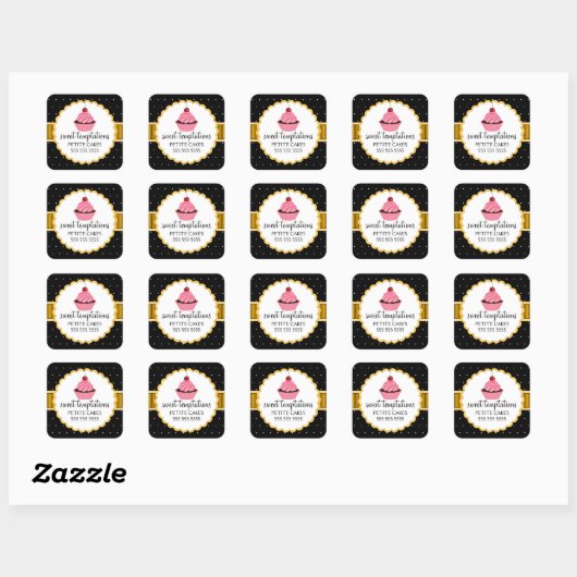 Whimsical Bakkerij Cupcake Gele Stickers (Vel)
