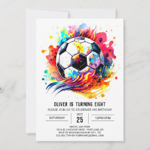 Whimsical bal bewerkbare voetbal verjaardag kaart