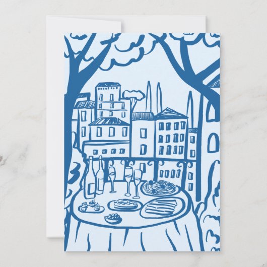 Whimsical Balkon Appartement Custom Housewarming Kaart (Achterkant)