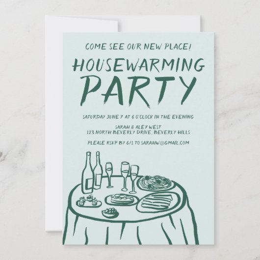 Whimsical Balkon Appartement Custom Housewarming Kaart (Voorkant)