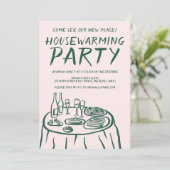 Whimsical Balkon Appartement Custom Housewarming Kaart (Staand voorkant)