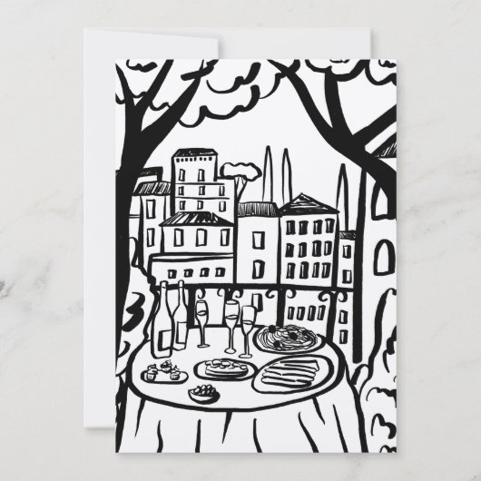 Whimsical Balkon Appartement Custom Housewarming Kaart (Achterkant)