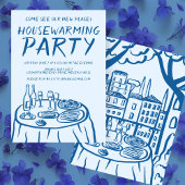 Whimsical Balkon Appartement Custom Housewarming Kaart