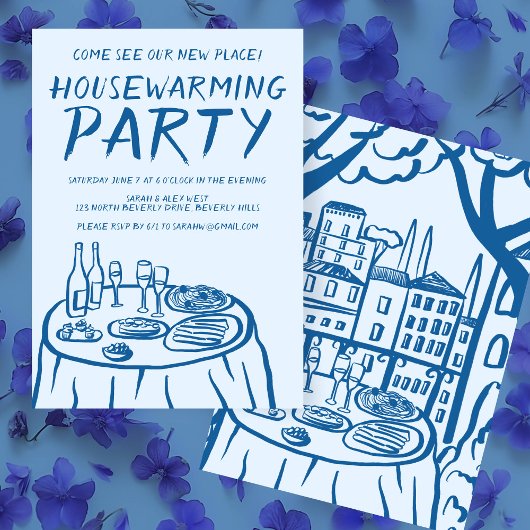 Whimsical Balkon Appartement Custom Housewarming Kaart