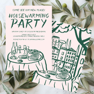 Whimsical Balkon Appartement Custom Housewarming Kaart