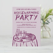 Whimsical Balkon Appartement Custom Housewarming Kaart (Staand voorkant)