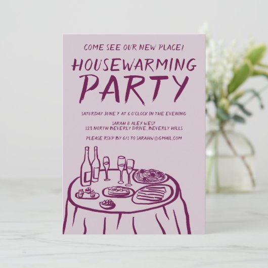 Whimsical Balkon Appartement Custom Housewarming Kaart (Staand voorkant)