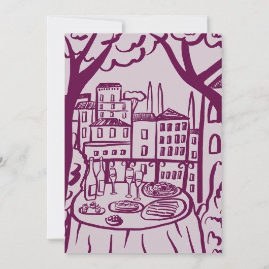 Whimsical Balkon Appartement Custom Housewarming Kaart (Achterkant)