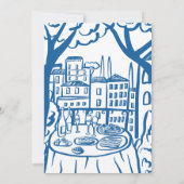 Whimsical Balkon Dinner Custom Engagement Party Kaart (Achterkant)