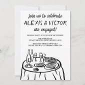 Whimsical Balkon Dinner Custom Engagement Party Kaart (Voorkant)