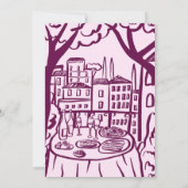 Whimsical Balkon Dinner Custom Engagement Party Kaart (Achterkant)