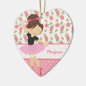 Whimsical Ballerina Floral Pink Girly , gepersonal Keramisch Ornament (Links)