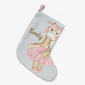 Whimsical Ballerina Giraffe, gepersonaliseerd Kleine Kerstsok (Voorkant (Hangend))