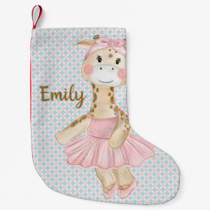 Whimsical Ballerina Giraffe, gepersonaliseerd Kleine Kerstsok