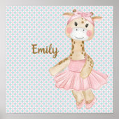 Whimsical Ballerina Giraffe Poster (Voorkant)