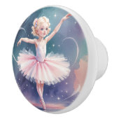 Whimsical Ballerina Girl Waterverf Keramische Knop (Rechts)