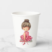 Whimsical Ballet Dancer in Pink Dress Papieren Bekers (Voorkant)