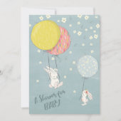 Whimsical Balloon Bunny Rabbits Baby shower Kaart (Voorkant)