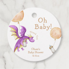 Whimsical Balloon Fairy Dragon Bottle Baby shower Bedankjes Labels